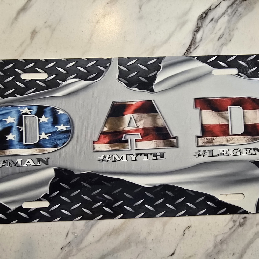 Patriotic Dad License Plate Cover